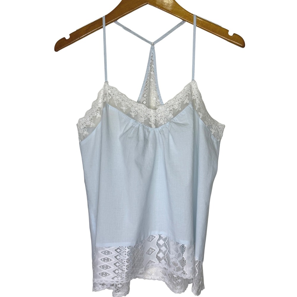 In Bloom Cotton/Lace Cami Large‎ Blue